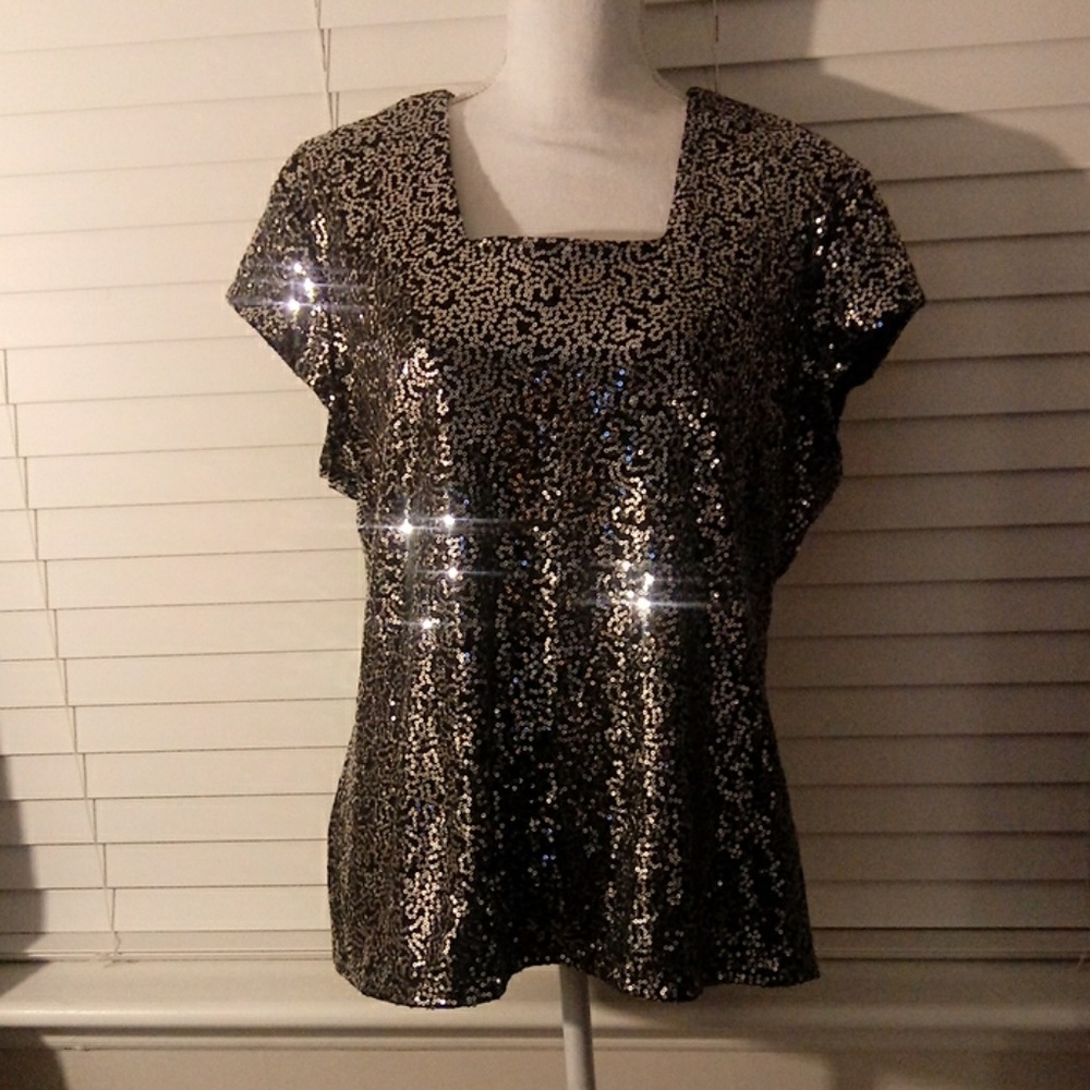 Silver Sequined Top